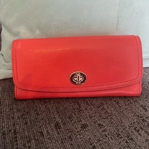 Red leather Coach wallet